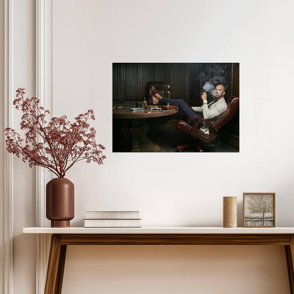 Andrew Tate Smoking Cigar | Top G Motivational Poster | Modern Office Decor - Celebrities Poster