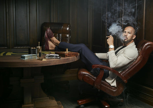 Andrew Tate Smoking Cigar | Top G Motivational Poster | Modern Office Decor - Celebrities Poster