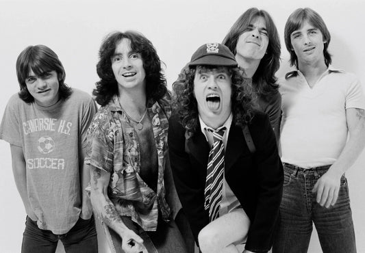 AC/DC Angus Young | Rock Poster | Vintage Black and White Art - Music Poster