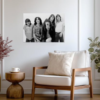 AC/DC Angus Young | Rock Poster | Vintage Black and White Art - Music Poster