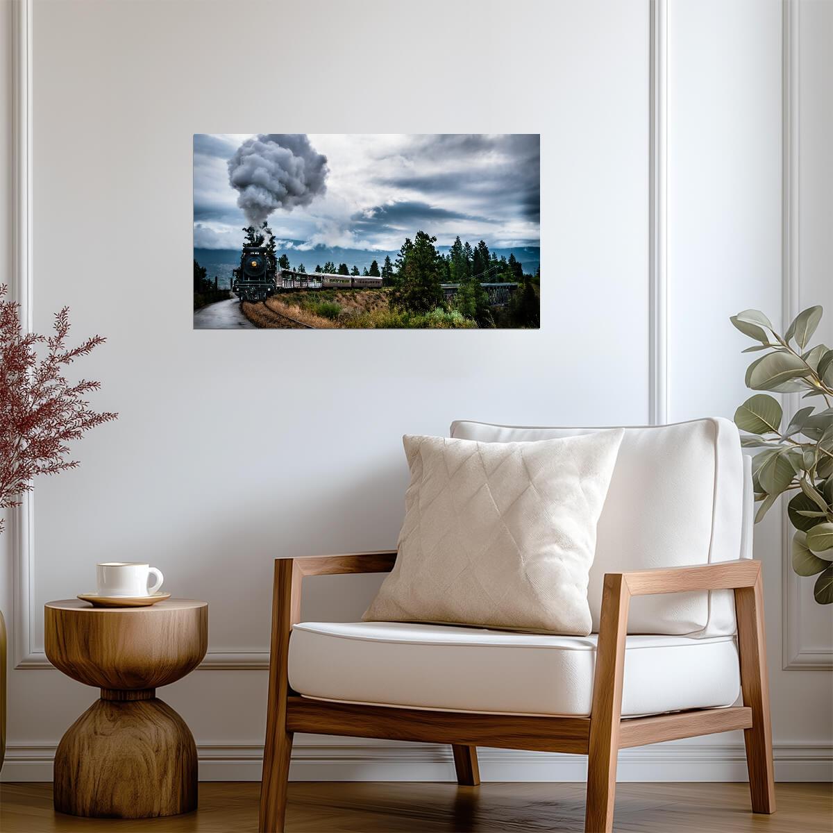 Vintage Steam Train | Locomotive Photography Poster | Old Train in Mountain Landscape - Cars Poster
