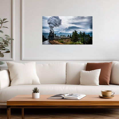 Vintage Steam Train | Locomotive Photography Poster | Old Train in Mountain Landscape - Cars Poster