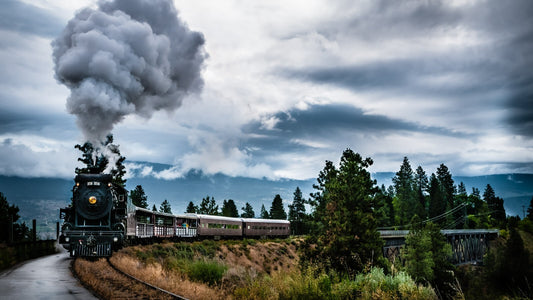 Vintage Steam Train | Locomotive Photography Poster | Old Train in Mountain Landscape - Cars Poster