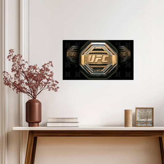 UFC Legacy Championship Belt | MMA Combat Sports Poster | Man Cave Decor - Sports Poster