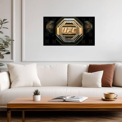 UFC Legacy Championship Belt | MMA Combat Sports Poster | Man Cave Decor - Sports Poster