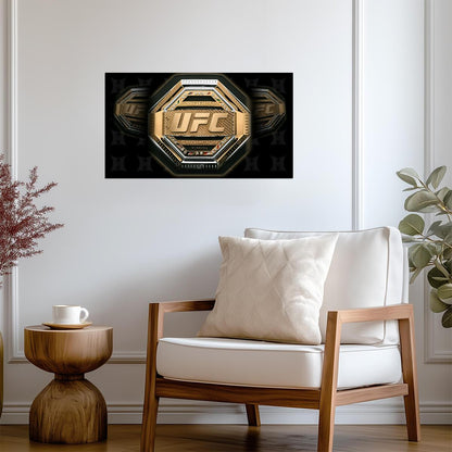 UFC Legacy Championship Belt | MMA Combat Sports Poster | Man Cave Decor - Sports Poster