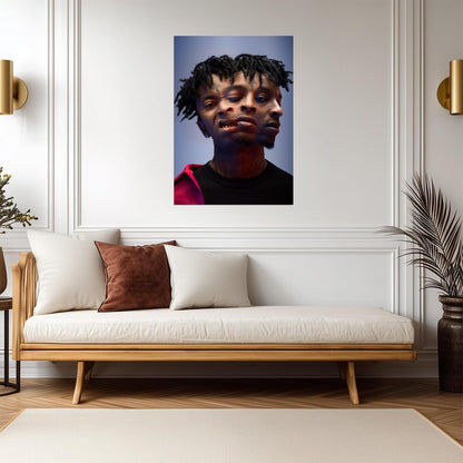 21 Savage Abstract Portrait | Trippy Poster Art | Hip Hop Music Print - Music Poster
