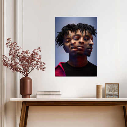21 Savage Abstract Portrait | Trippy Poster Art | Hip Hop Music Print - Music Poster