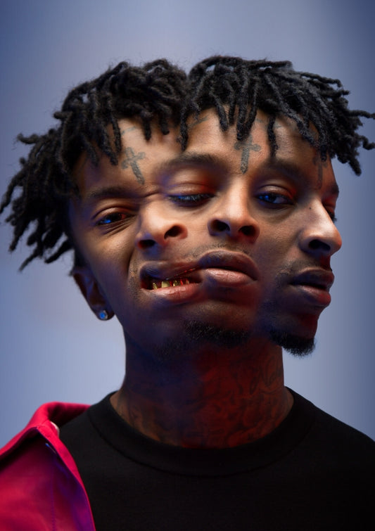 21 Savage Abstract Portrait | Trippy Poster Art | Hip Hop Music Print - Music Poster