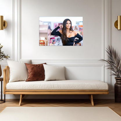 Kim Kardashian in Black Top | Celebrity Poster | Modern Wall Art - Celebrities Poster