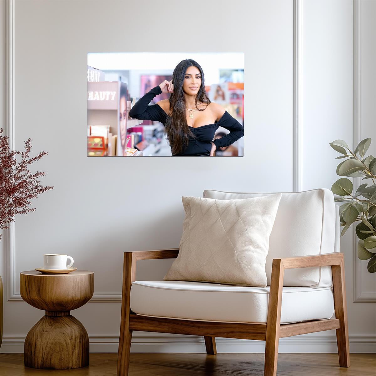 Kim Kardashian in Black Top | Celebrity Poster | Modern Wall Art - Celebrities Poster