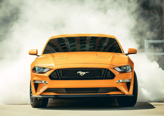 Ford Mustang GT S550 Facelift | Orange Muscle Car Poster | American Performance Car Burnout - Cars Poster