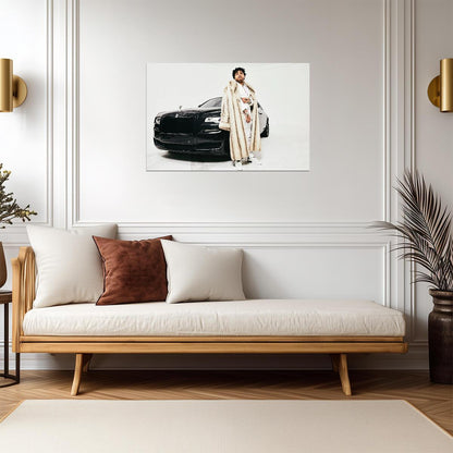 Rapper NoCap with Rolls-Royce | Hip Hop Music Poster | Luxury Lifestyle Wall Art - Music Poster
