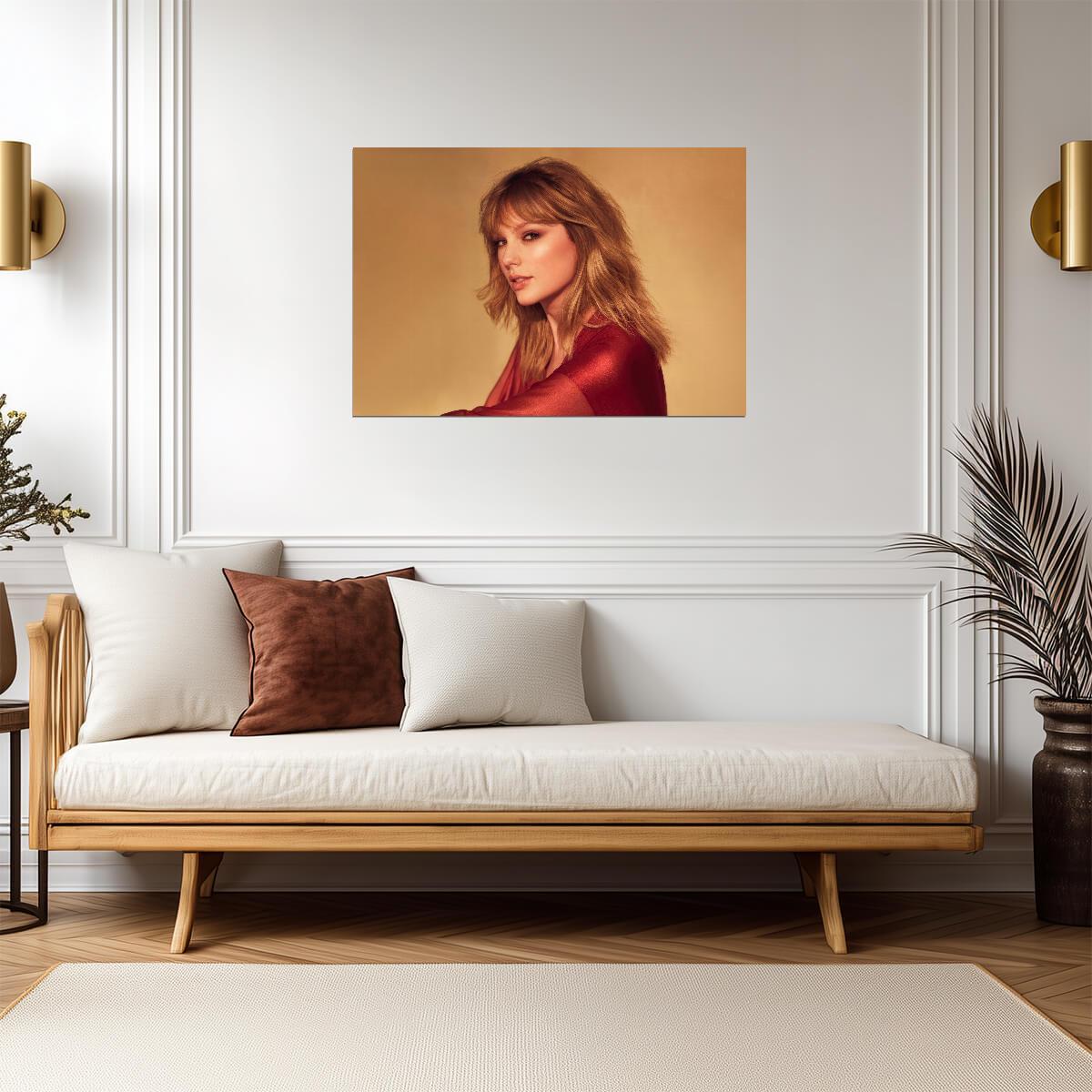 Taylor Swift Red Blouse Photoshoot | Music Star Poster | Celebrity Wall Art - Music Poster