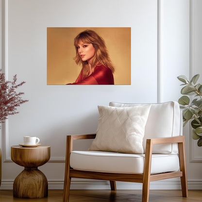 Taylor Swift Red Blouse Photoshoot | Music Star Poster | Celebrity Wall Art - Music Poster