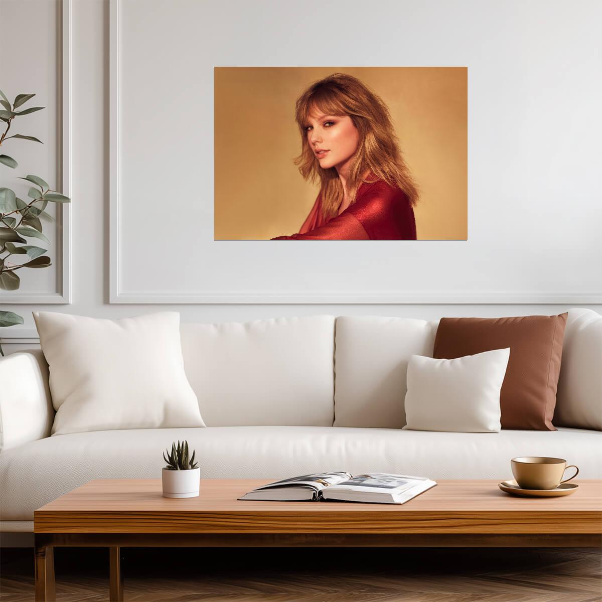 Taylor Swift Red Blouse Photoshoot | Music Star Poster | Celebrity Wall Art - Music Poster