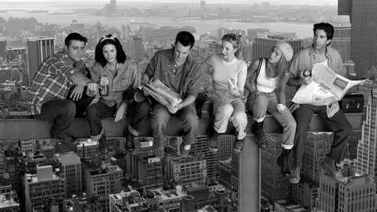 Friends Cast on Skyscraper Girder | Classic 90s TV Show Poster | Black and White Wall Art - Movies & TV Poster
