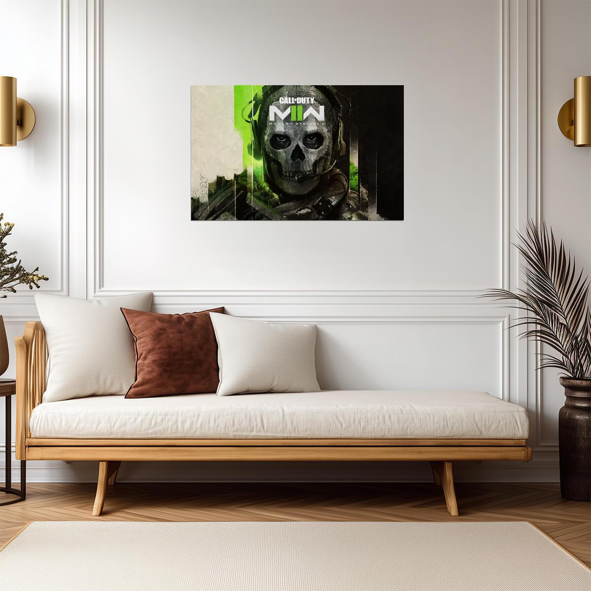 Call of Duty Modern Warfare II Ghost Intense Portrait | FPS Game Character Poster | Gamer Gift Wall Art - Video Games Poster
