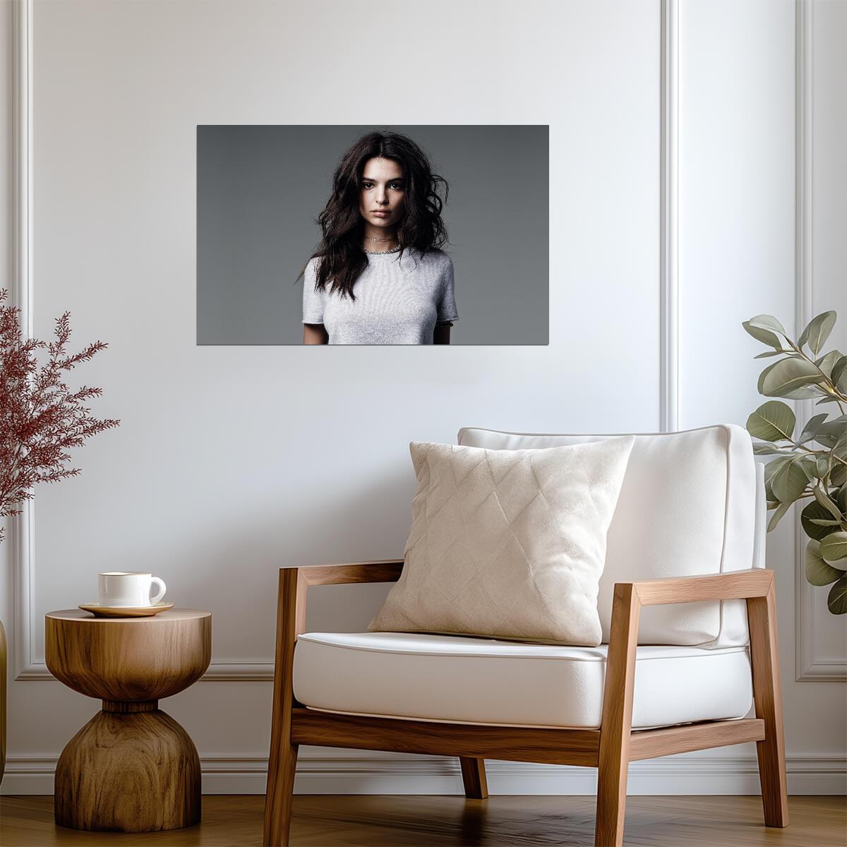 Emily Ratajkowski Studio Portrait | Fashion Model Poster | Modern Celebrity Wall Art - Celebrities Poster