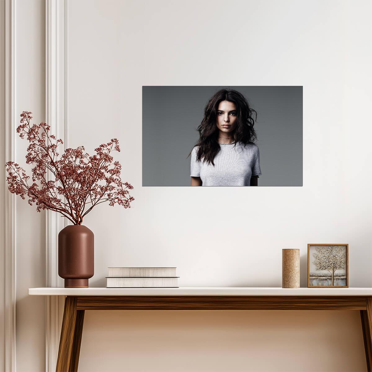 Emily Ratajkowski Studio Portrait | Fashion Model Poster | Modern Celebrity Wall Art - Celebrities Poster
