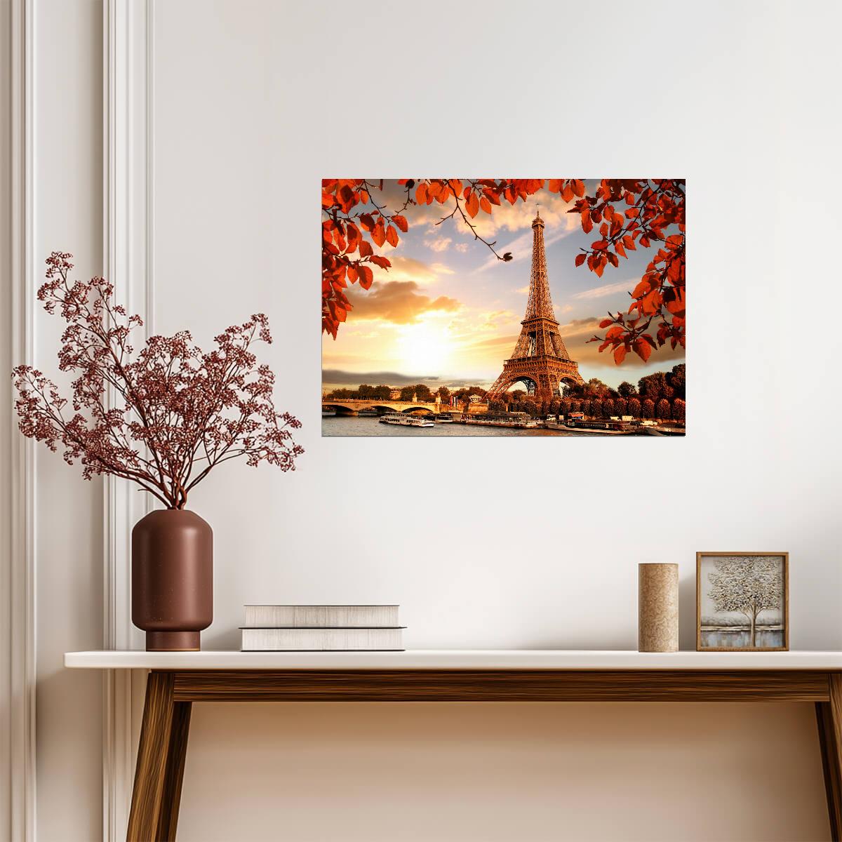 Eiffel Tower at Sunset | Paris Photography Print | Autumn in France Poster - Photography Poster