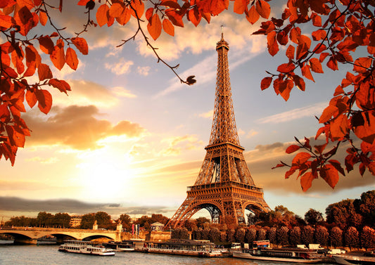 Eiffel Tower at Sunset | Paris Photography Print | Autumn in France Poster - Photography Poster
