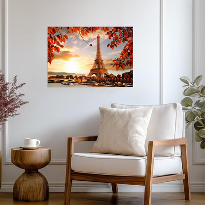Eiffel Tower at Sunset | Paris Photography Print | Autumn in France Poster - Photography Poster