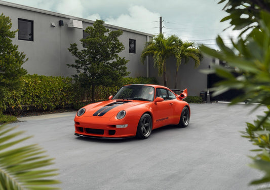 Porsche 911 (993) Gunther Werks | Full Carbon Body Restomod | Orange German Supercar Poster - Cars Poster