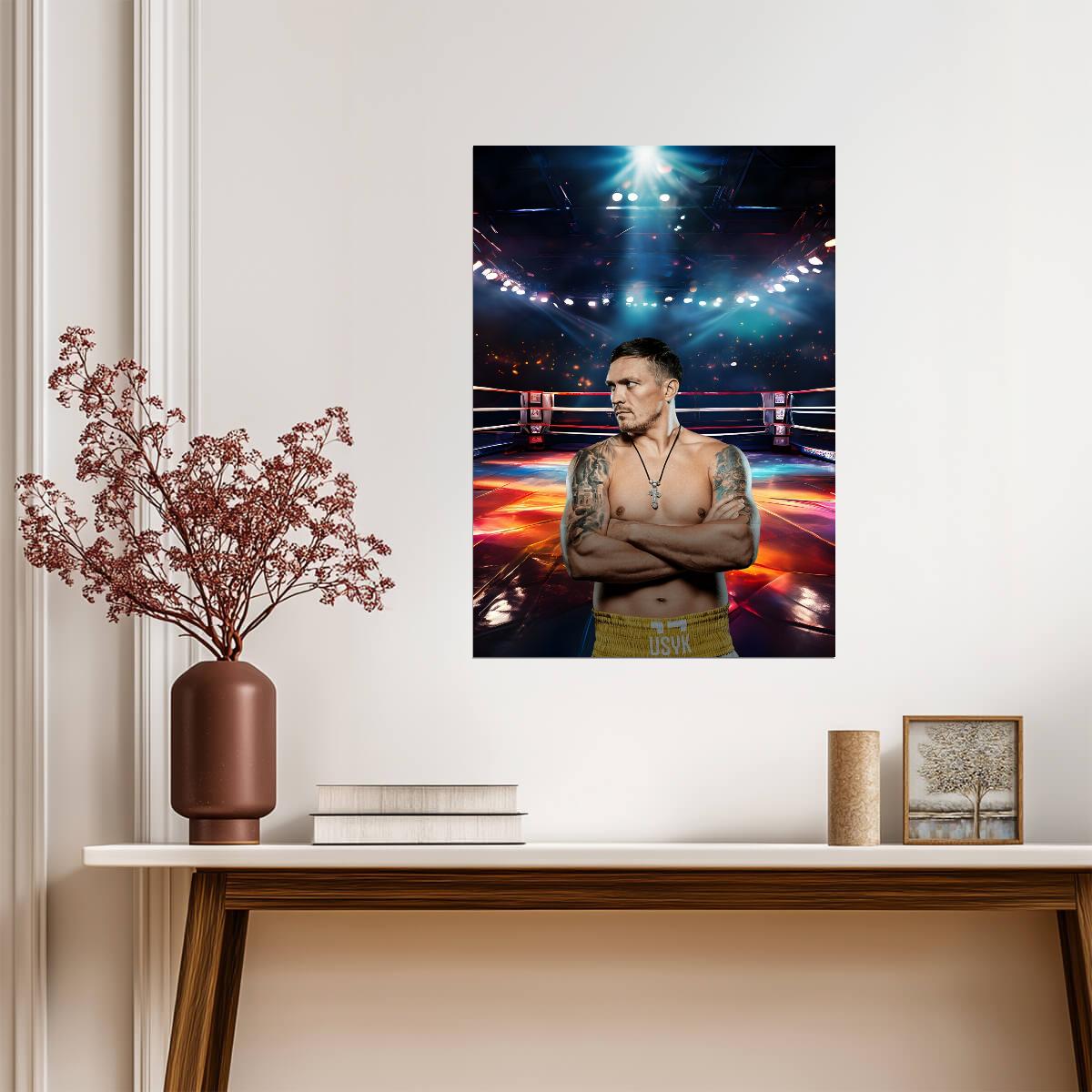 Oleksandr Usyk Stylized Art | Boxing Ring Poster | Combat Sports Print - Sports Poster