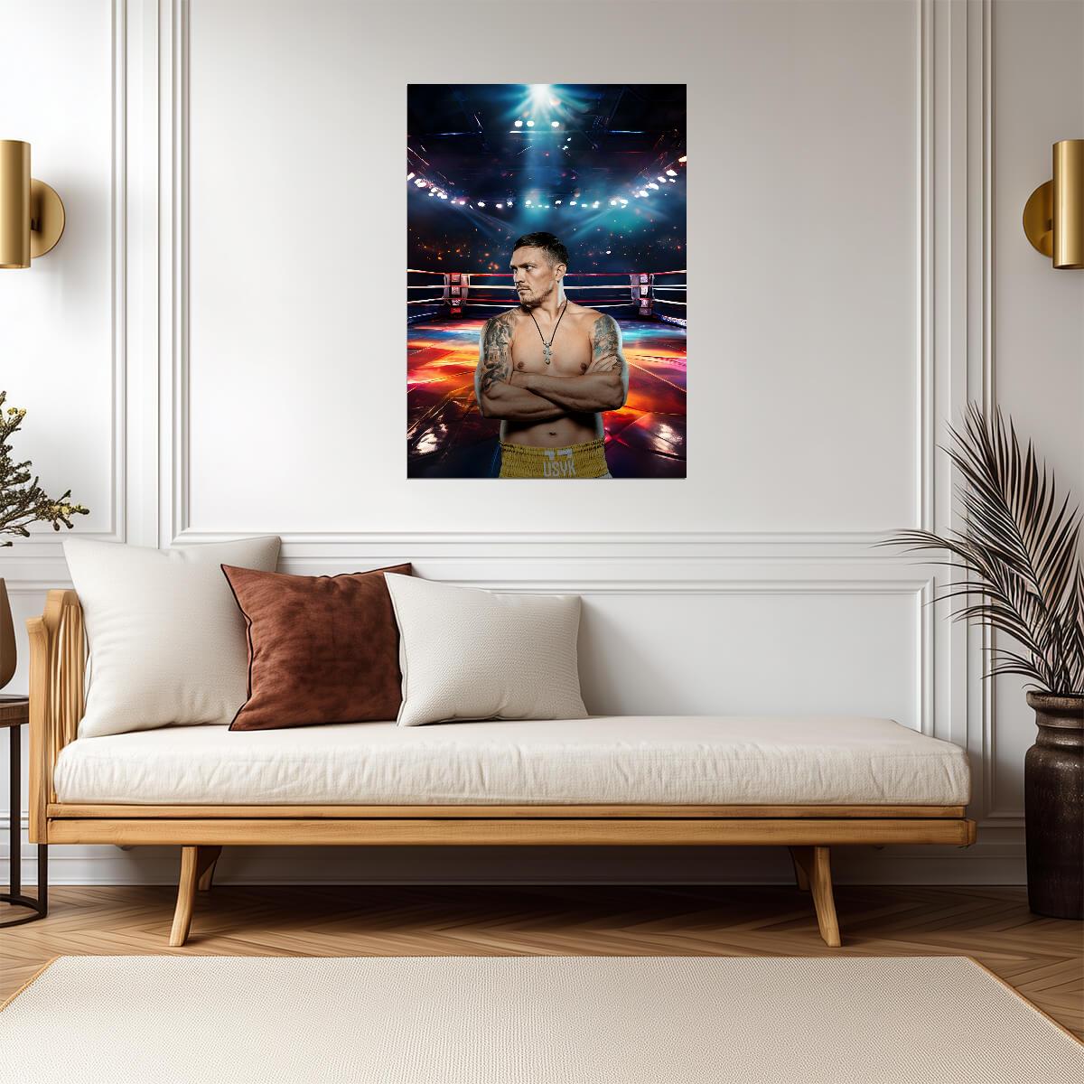Oleksandr Usyk Stylized Art | Boxing Ring Poster | Combat Sports Print - Sports Poster