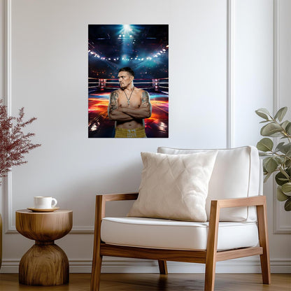Oleksandr Usyk Stylized Art | Boxing Ring Poster | Combat Sports Print - Sports Poster