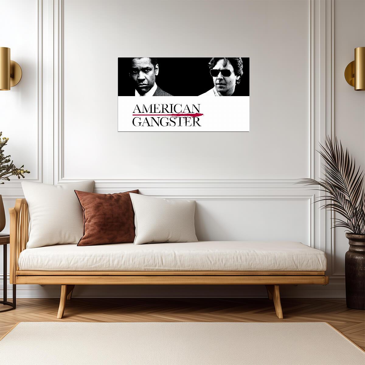 American Gangster | Crime Movie Poster | Black and White Film Art - Movies & TV Poster