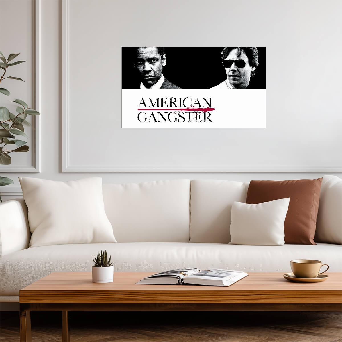 American Gangster | Crime Movie Poster | Black and White Film Art - Movies & TV Poster