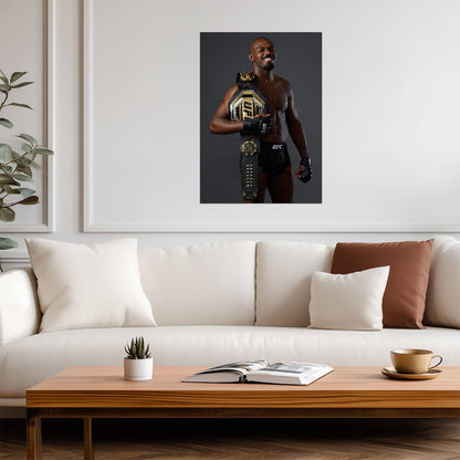 Jon Jones UFC Champion | MMA Fighter Poster | Sports Legend Wall Art - Sports Poster