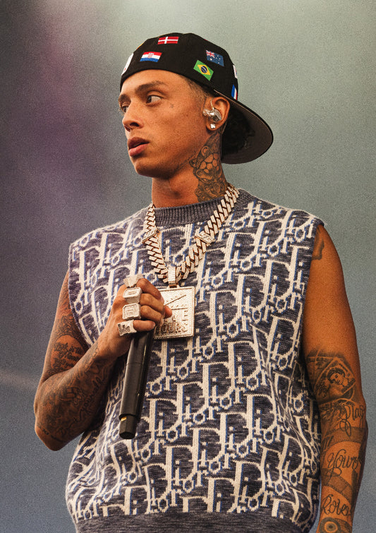 Central Cee in Dior Vest On Stage | Live Performance Poster | UK Rap Star Fashion - Music Poster