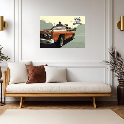 Grand Theft Auto San Andreas Drive By Shooting | Classic Game Art Poster | Retro GTA Gaming Decor - Video Games Poster