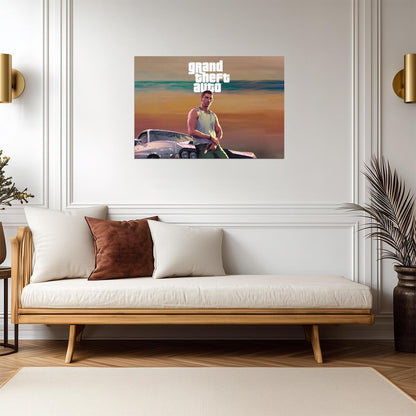 Grand Theft Auto VI Jason Duval Fan Edit | Vice City Promo Art Element | Vice City Gamer Gift - Video Games Poster