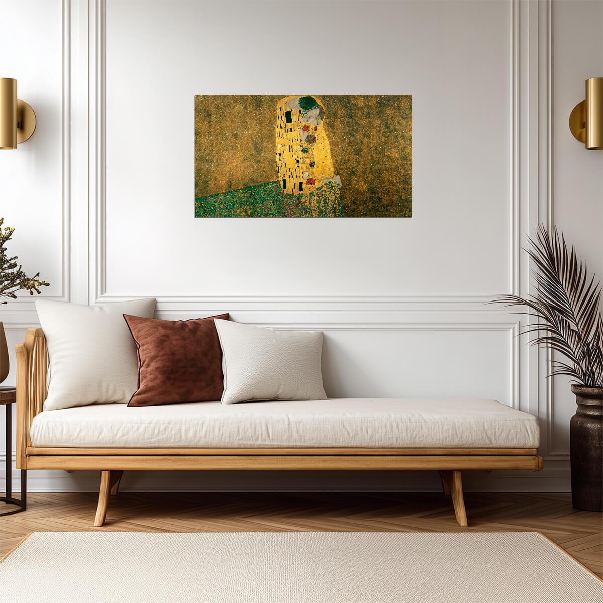 The Kiss by Gustav Klimt | Classic Art Print | Vintage Gold Painting Poster - Graphic & Art Poster