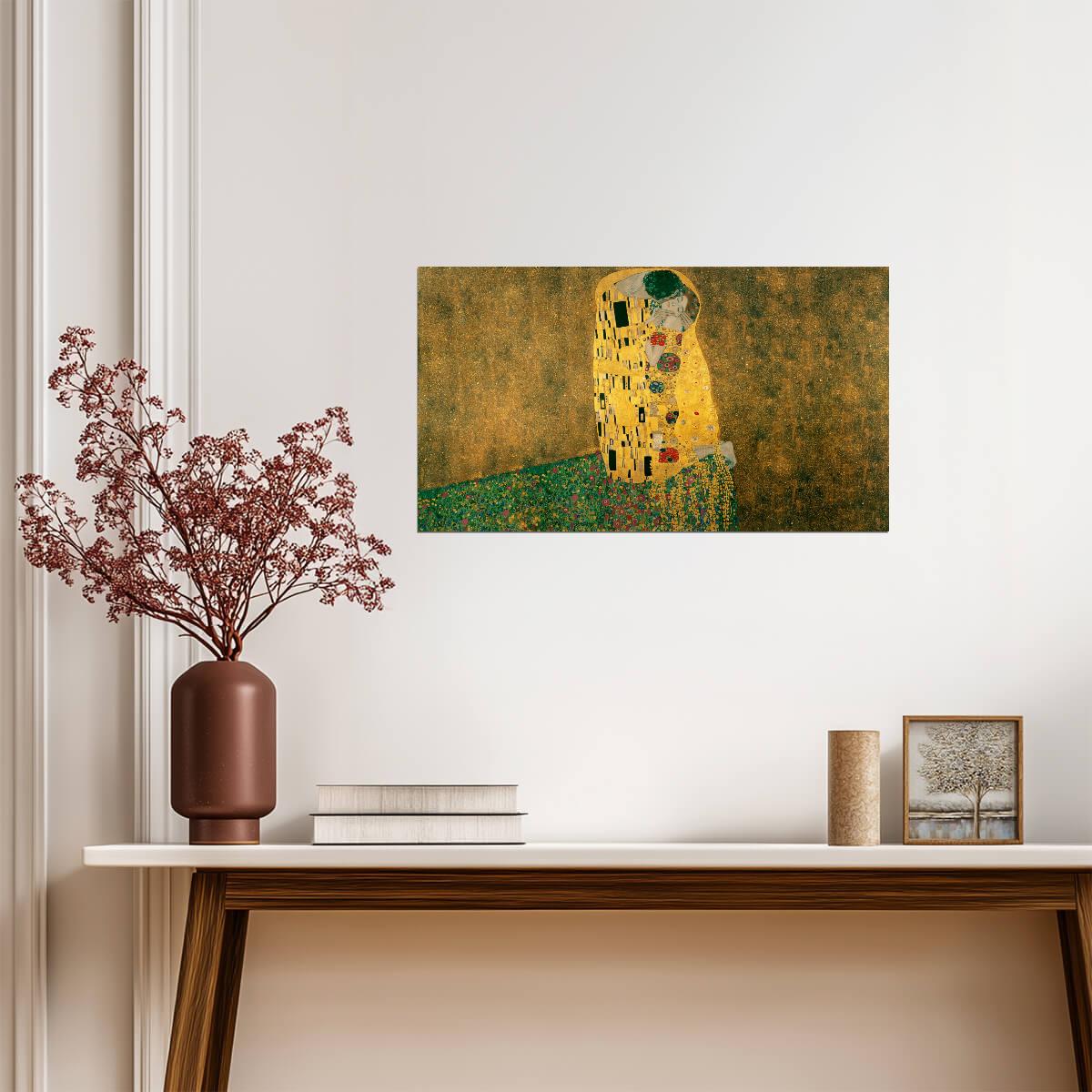 The Kiss by Gustav Klimt | Classic Art Print | Vintage Gold Painting Poster - Graphic & Art Poster