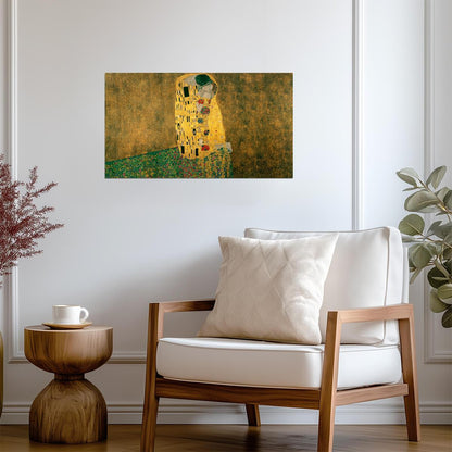 The Kiss by Gustav Klimt | Classic Art Print | Vintage Gold Painting Poster - Graphic & Art Poster