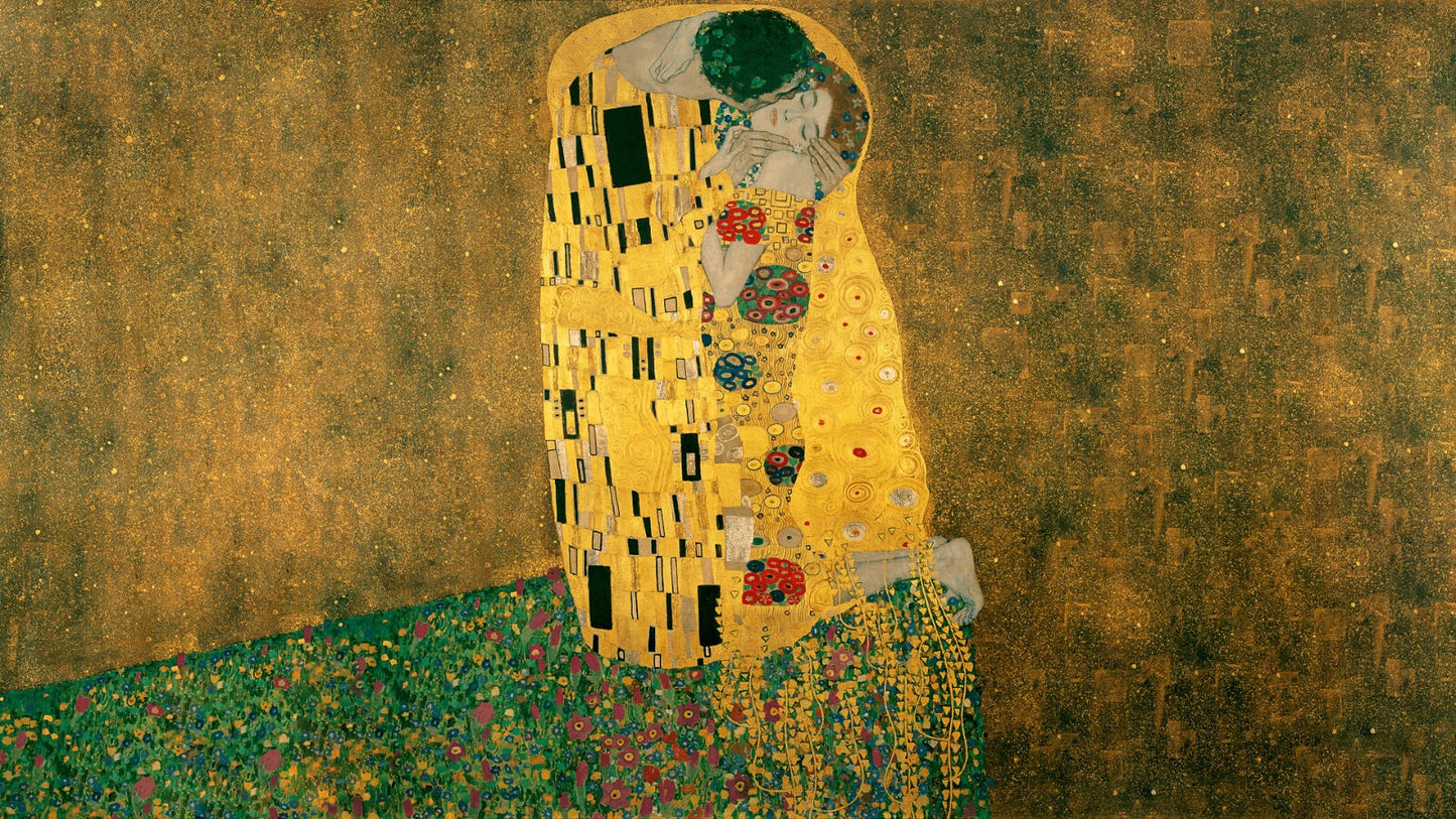 The Kiss by Gustav Klimt | Classic Art Print | Vintage Gold Painting Poster - Graphic & Art Poster