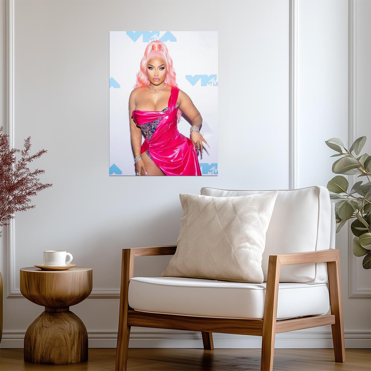Nicki Minaj Pink Dress at VMAs | Red Carpet Fashion Poster | Hip Hop Star Wall Art - Music Poster