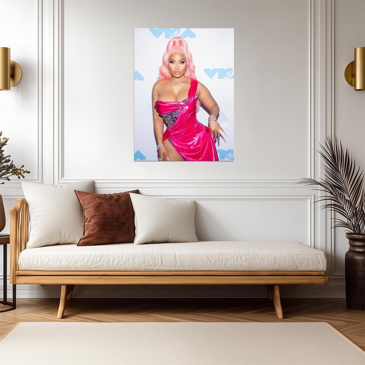 Nicki Minaj Pink Dress at VMAs | Red Carpet Fashion Poster | Hip Hop Star Wall Art - Music Poster