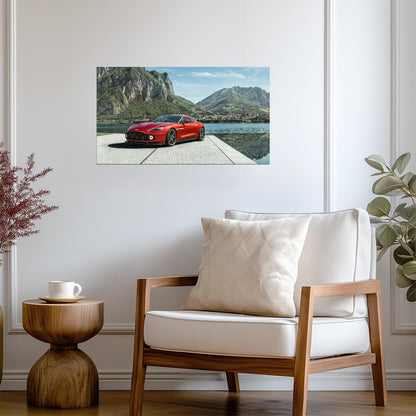 Aston Martin Vanquish Zagato Coupe | Red British Supercar Poster | Limited Edition Luxury GT Art - Cars Poster