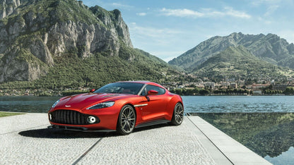 Aston Martin Vanquish Zagato Coupe | Red British Supercar Poster | Limited Edition Luxury GT Art - Cars Poster