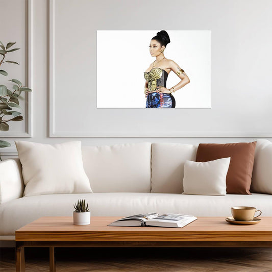 Nicki Minaj Gold Corset Photoshoot | Studio Portrait Poster | Music Star Fashion Art - Music Poster
