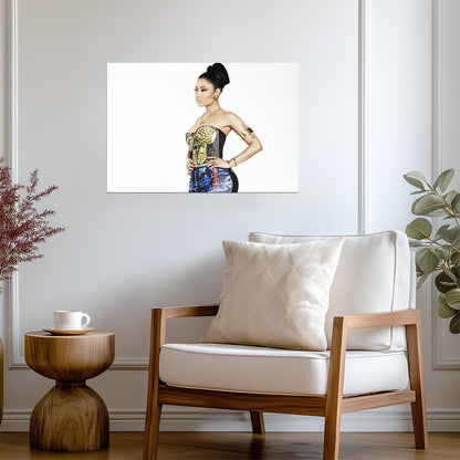 Nicki Minaj Gold Corset Photoshoot | Studio Portrait Poster | Music Star Fashion Art - Music Poster