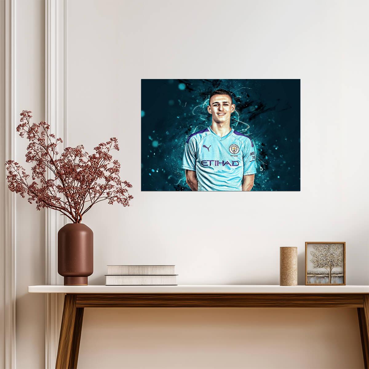 Phil Foden Manchester City | Stylized Soccer Poster | Sports Art Print - Sports Poster