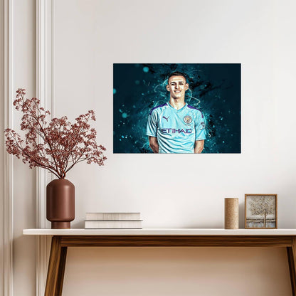 Phil Foden Manchester City | Stylized Soccer Poster | Sports Art Print - Sports Poster
