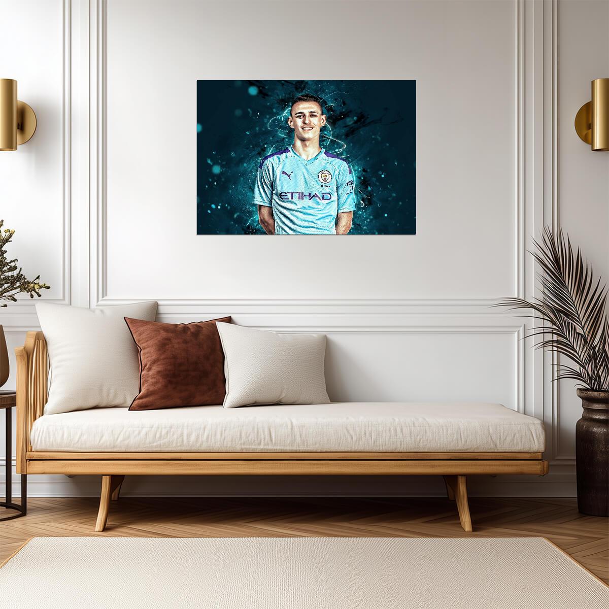 Phil Foden Manchester City | Stylized Soccer Poster | Sports Art Print - Sports Poster